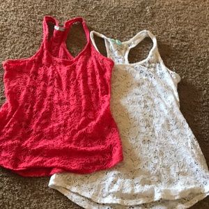 Razorback lace tank tops